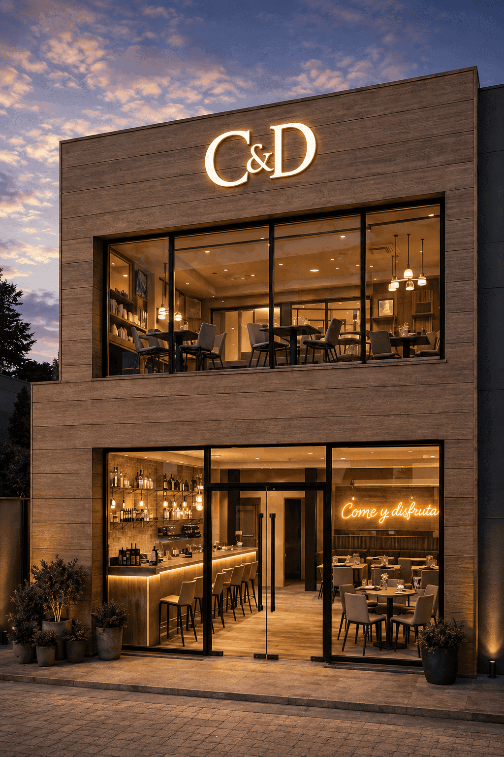 Commercial building road-view elevation in Chennai