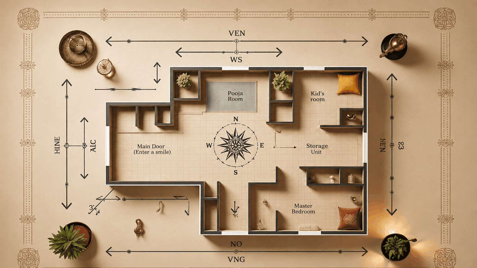 Vastu-aligned home interior