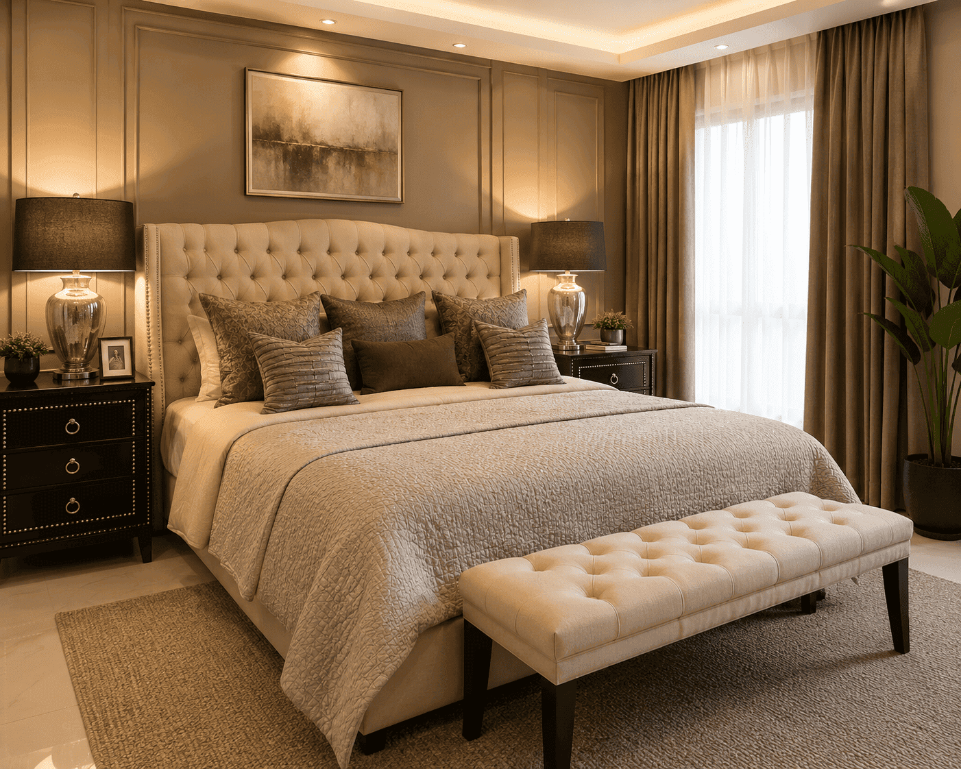 Bedroom with fitted wardrobe by Ainthiram