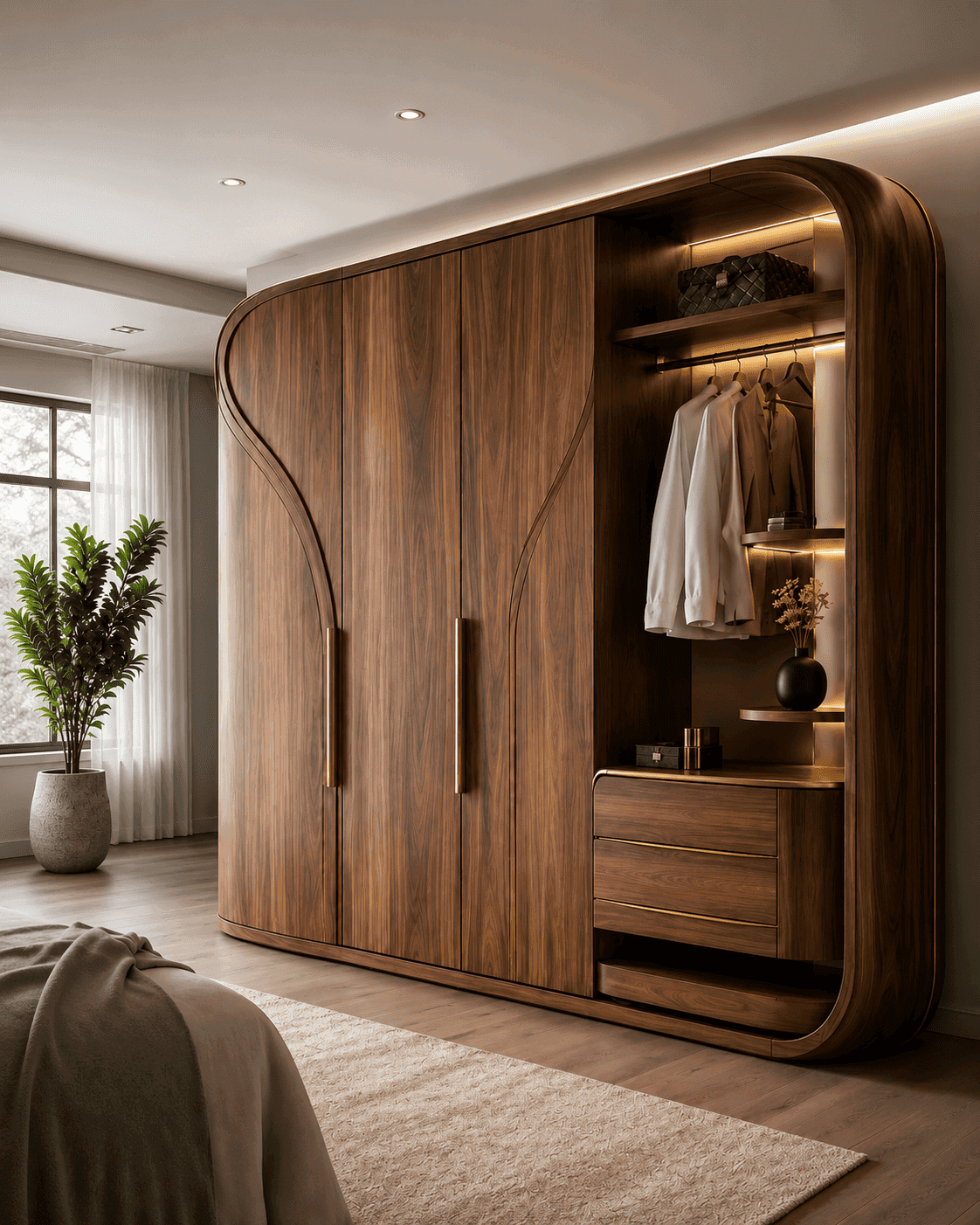 Wardrobe with internal organisers