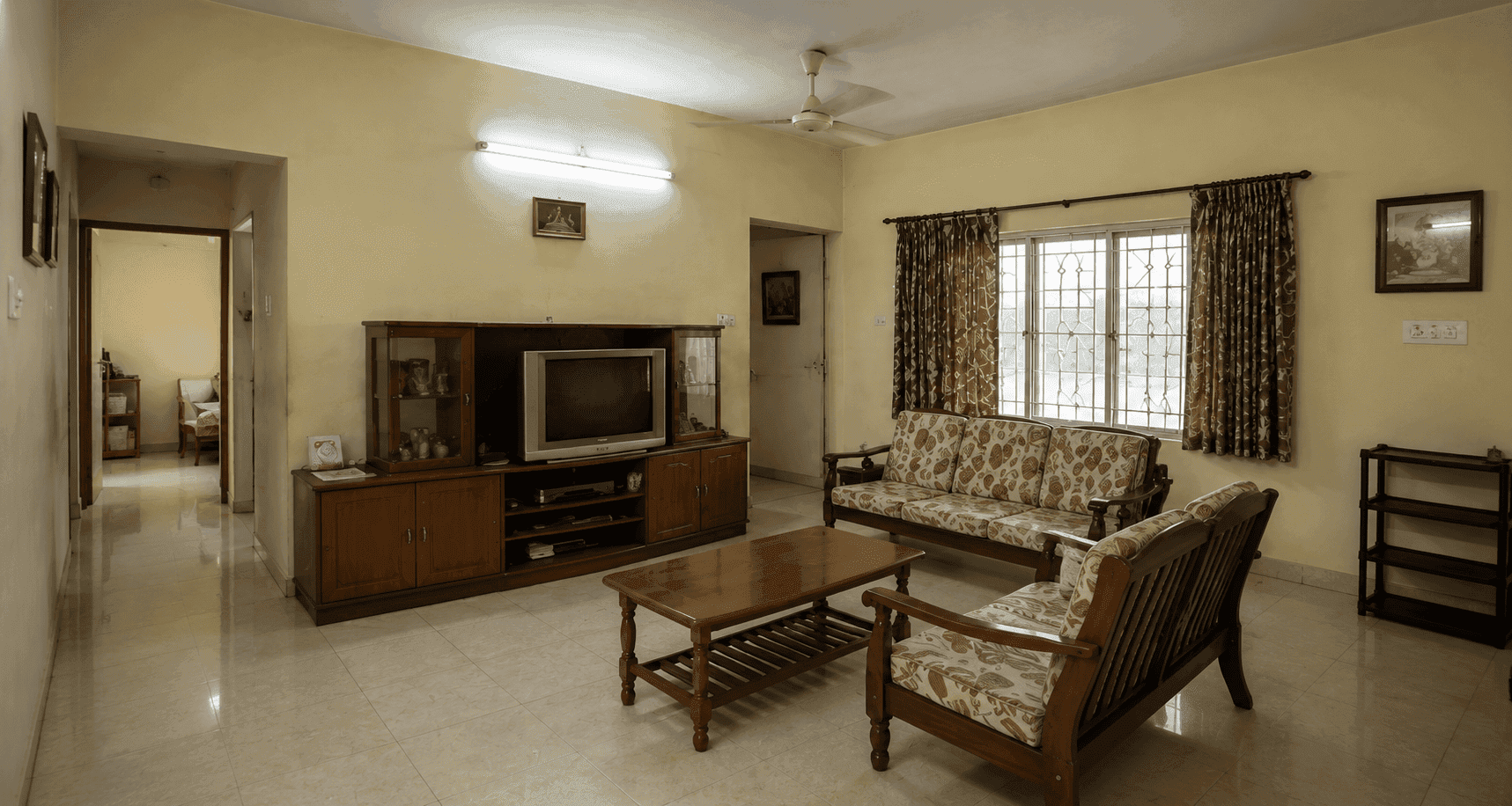 Chennai apartment living room before Ainthiram interior design